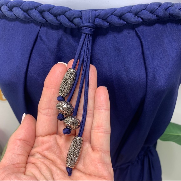 ALICE & TRIXIE Navy Blue Silk Strapless Romper Small - Picture 8 of 12